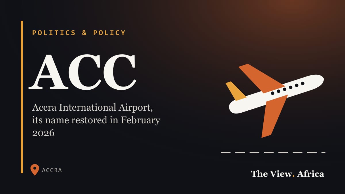 ACC: Accra International Airport, its name restored in February 2026
