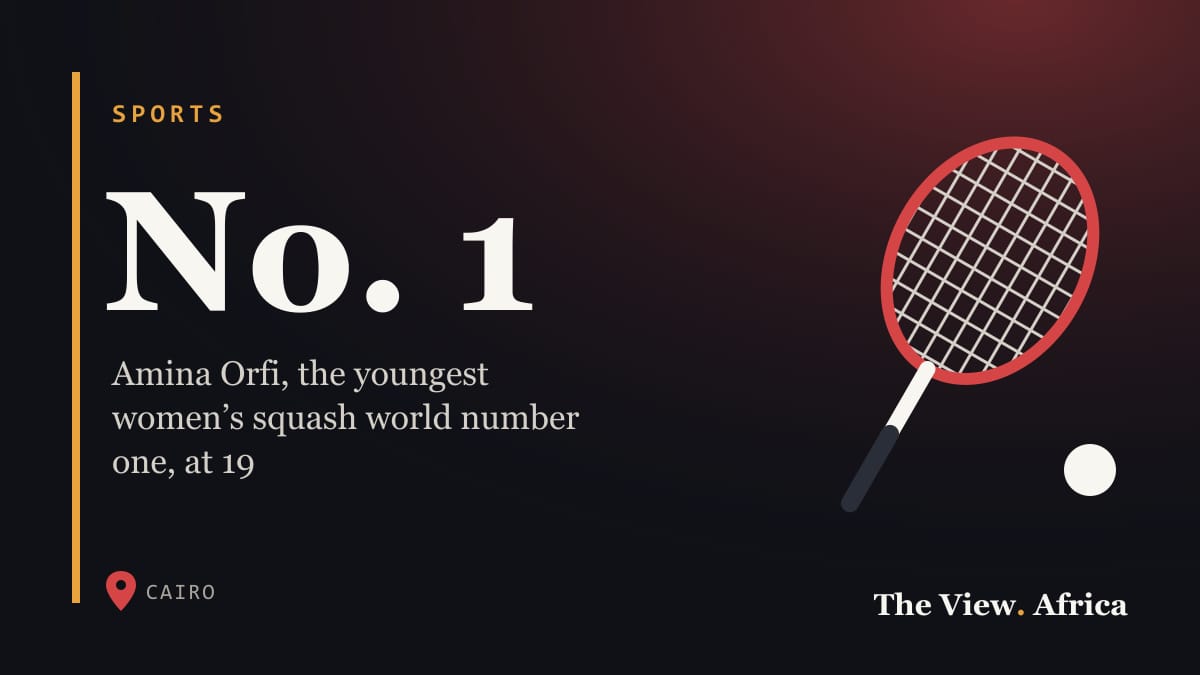 No. 1: Amina Orfi, the youngest women’s squash world number one, at 19