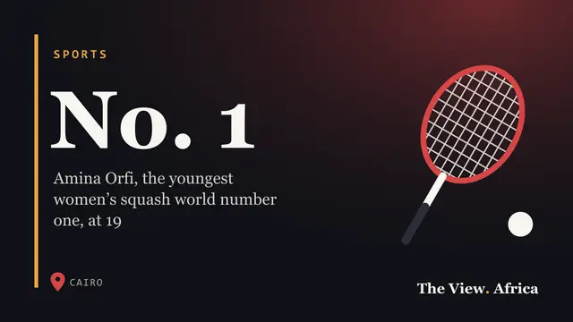 No. 1: Amina Orfi, the youngest women’s squash world number one, at 19