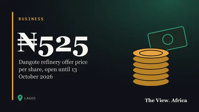 ₦525: Dangote refinery offer price per share, open until 13 October 2026